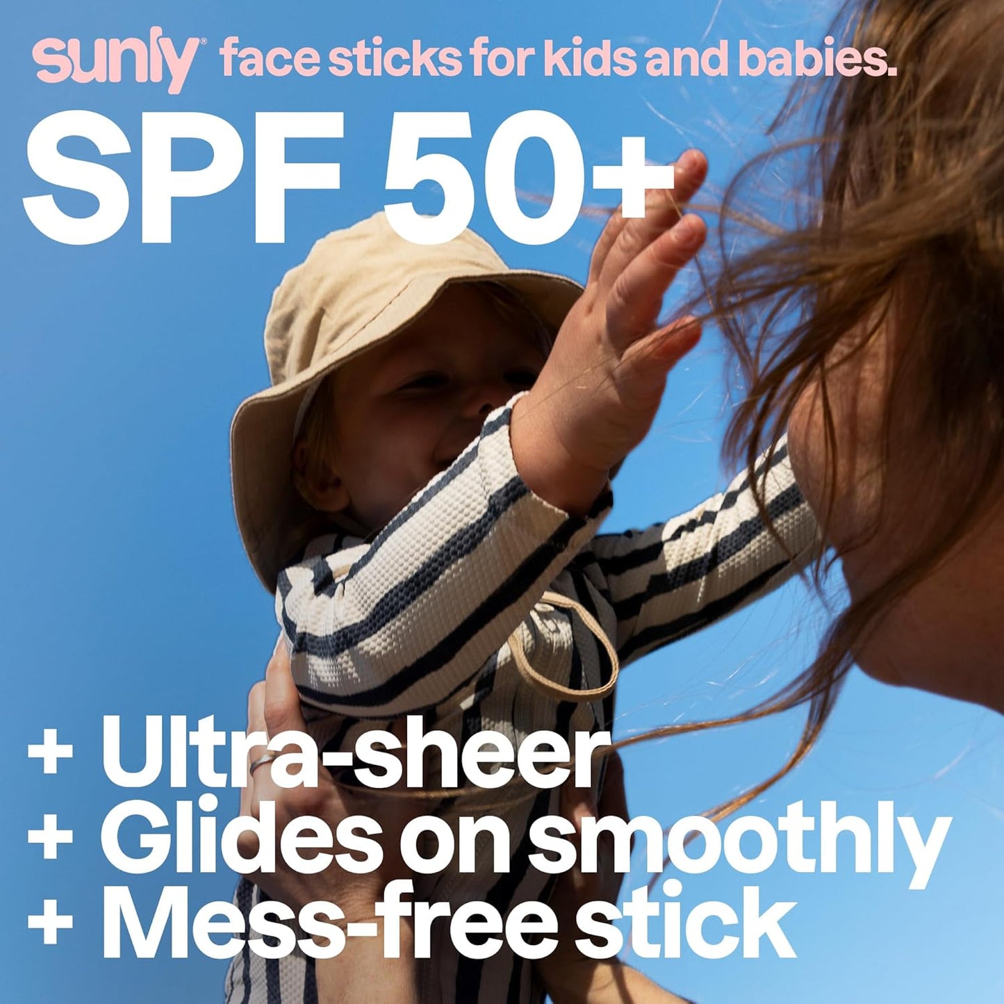 ATTITUDE Baby Mineral Sunscreen Face Stick SPF 50 - EWG Verified, Non-Nano, Gentle & Lightweight Formula