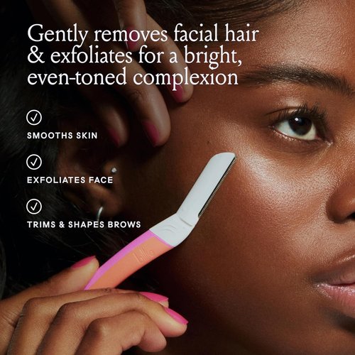 Billie Dermaplane Starter Kit - Reusable Handle & 3 Refill Blades - Remove Facial Hair & Shape Brows - Malibu