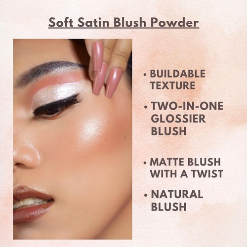 GA-DE Idyllic Soft Satin Blush Powder - Silky, Buildable Makeup for Cheeks | 0.28 oz, Flushed Look