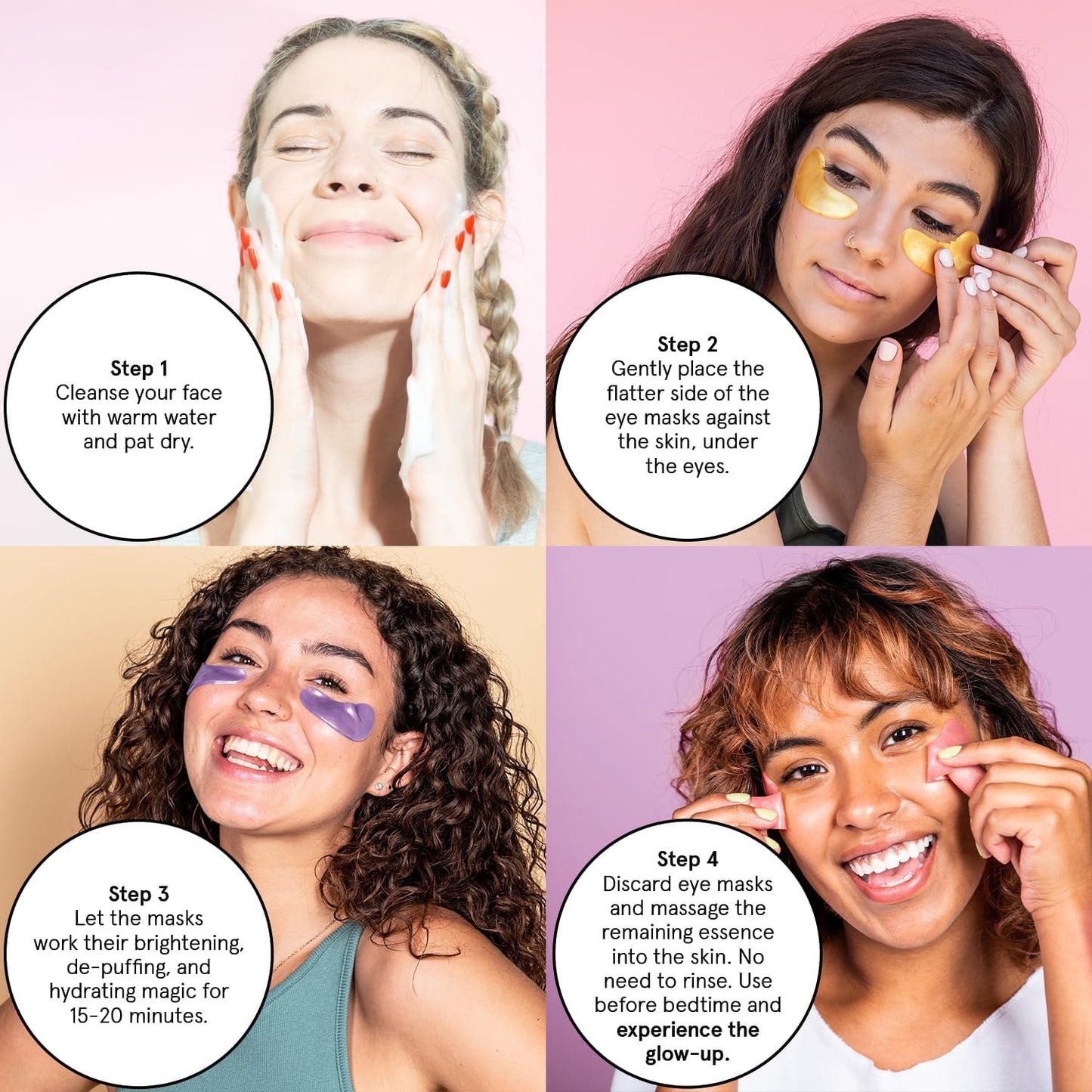 Grace & Stella Retinol Under Eye Patches - Reduce Puffiness & Dark Circles | Vegan Gel Masks (Purple, 6 Pairs)