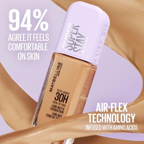 Maybelline Super Stay Lumi-Matte Foundation, Lightweight and Buildable Full Coverage Foundation Makeup For Up To 30HR Wear, 128, 1 Count