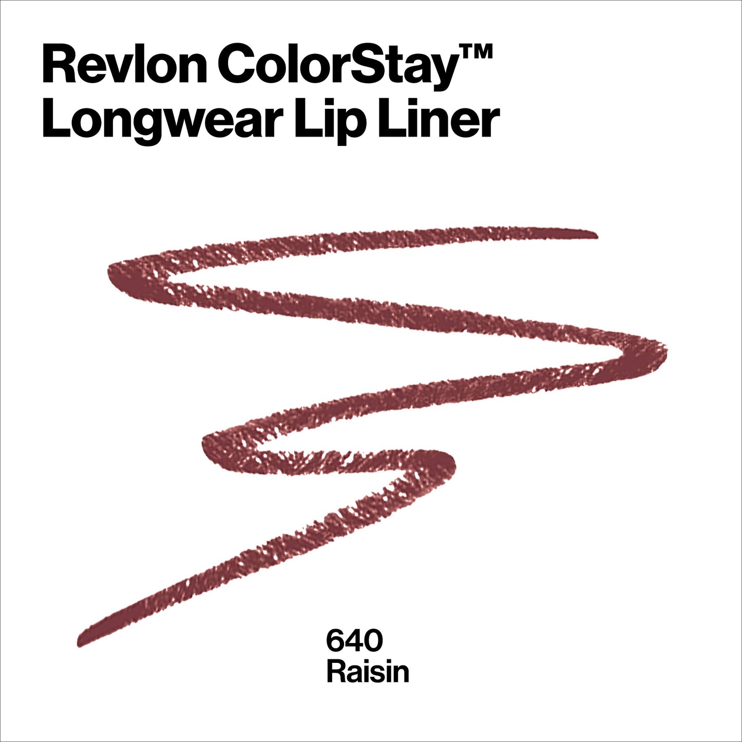 REVLON Lip Liner, Colorstay Lip Makeup with Built-in-Sharpener, Longwear Rich Lip Colors, Smooth Application, 640 Raisin, 0.01 oz