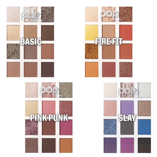 POP Beauty Lightshow Palette - Fire Fit | 12 Richly-Pigmented Eyeshadows in Matte, Metallic, Satin & Glitter Finishes