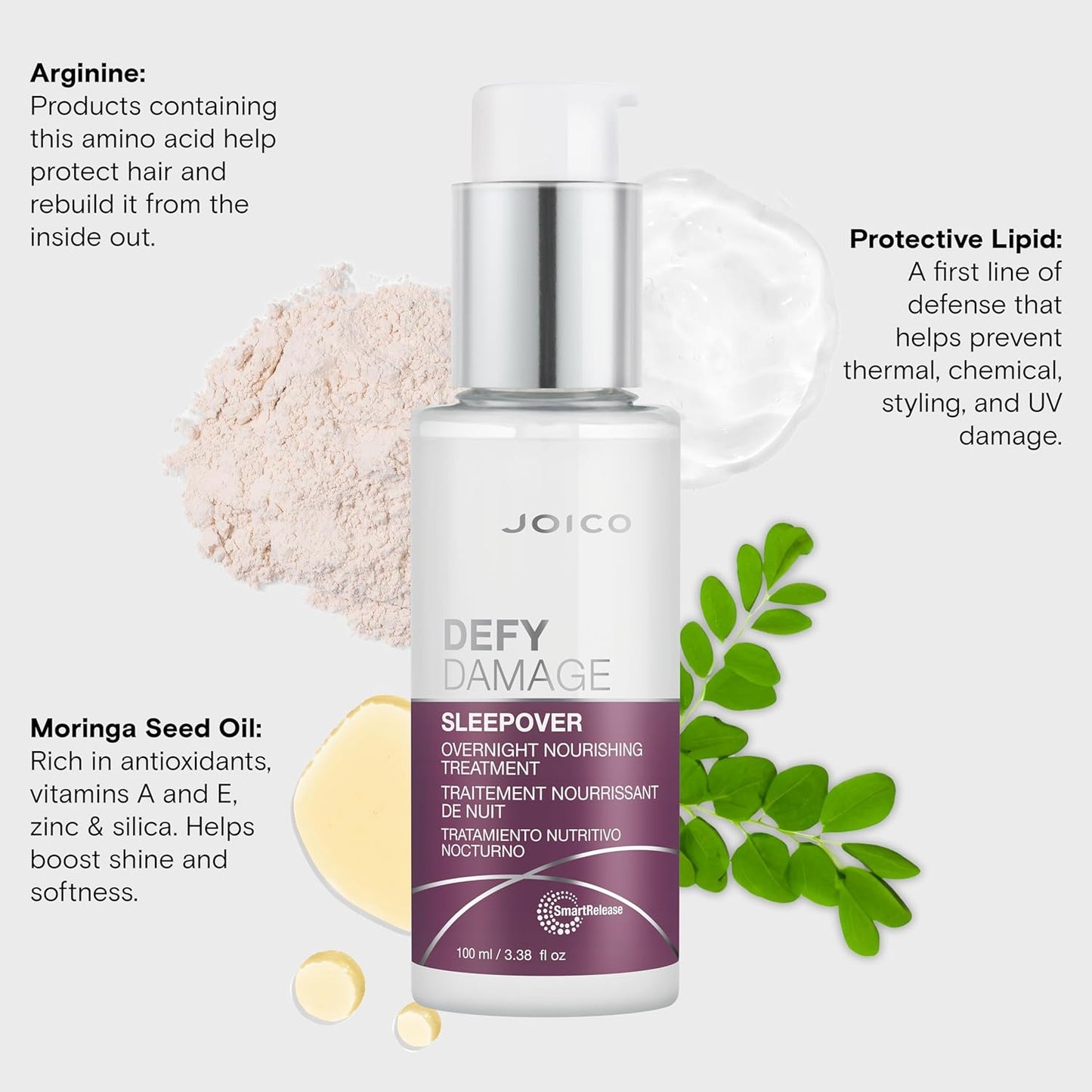 Joico Defy Damage Sleepover Treatment - Nourishing Overnight Formula | Softens, Smooths & Strengthens Hair