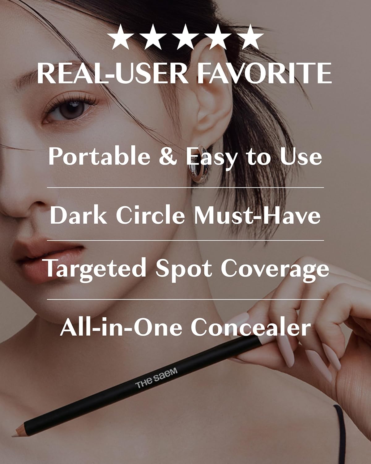 THESAEM Cover Perfection Concealer Pencil - 0.04oz Slim Multi-Use for Blemishes & Dark Circles | 1.5 Natural Beige