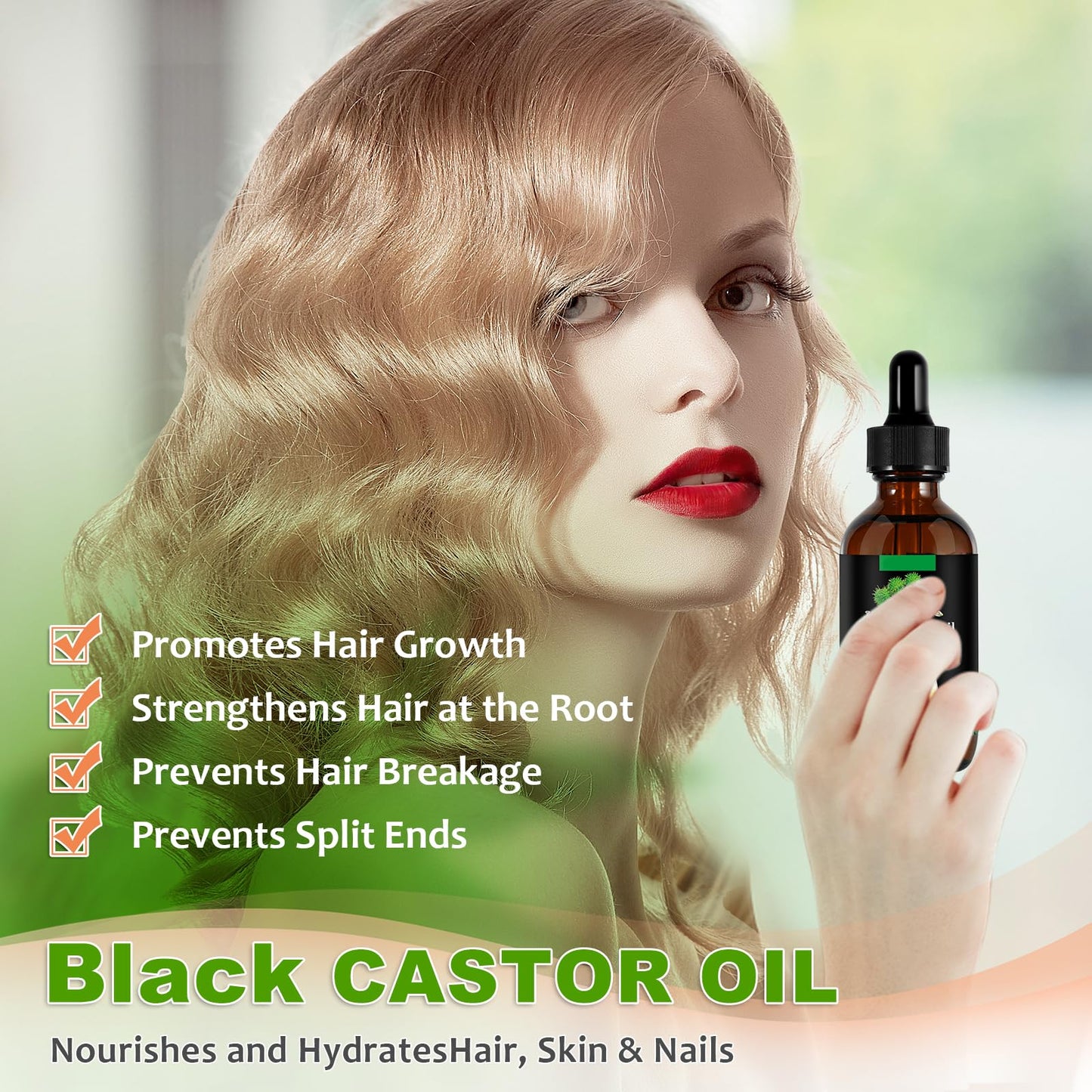 YLXYZUAD Jamaican Black Castor Oil Cold Pressed,Castor Oil in A Glass Bottle with Glass Dropper, Eyelash&Eyebrow Brushes,Hexane Free for Fuller Thicker Hair, Eyelashes,Moisturizes Skin