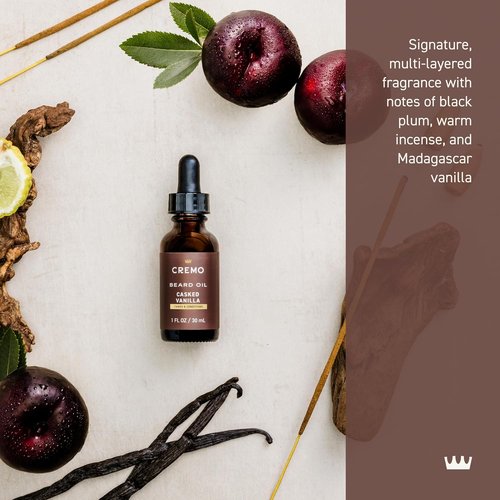 Cremo Beard Oil - Revitalizing Casked Vanilla, 1 Fl Oz | Restore Moisture & Soften Beard