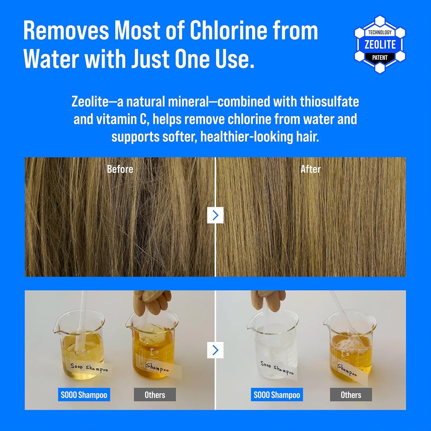 SOOO Swim Shampoo - Chlorine Removal Formula for Swimmers | Refreshing Citrus Scent, 16.9 fl. oz.
