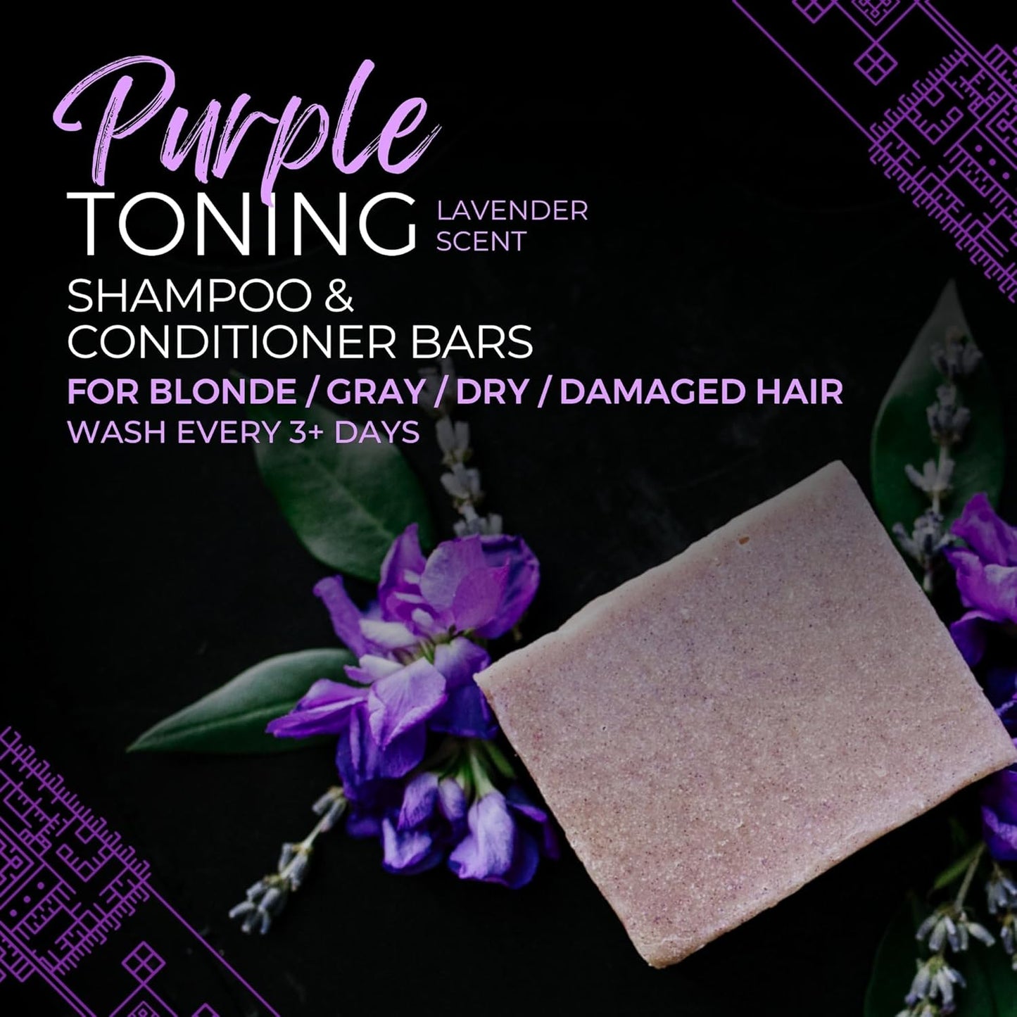 Viori Purple Conditioner Bar - Handcrafted with Longsheng Rice Water for Blonde Hair - Neutralizes Brassy Tones