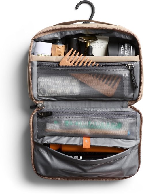 Bellroy Hanging Toiletry Kit - 3L Travel Toiletry Bag for Men & Women | Stylish Stone Color