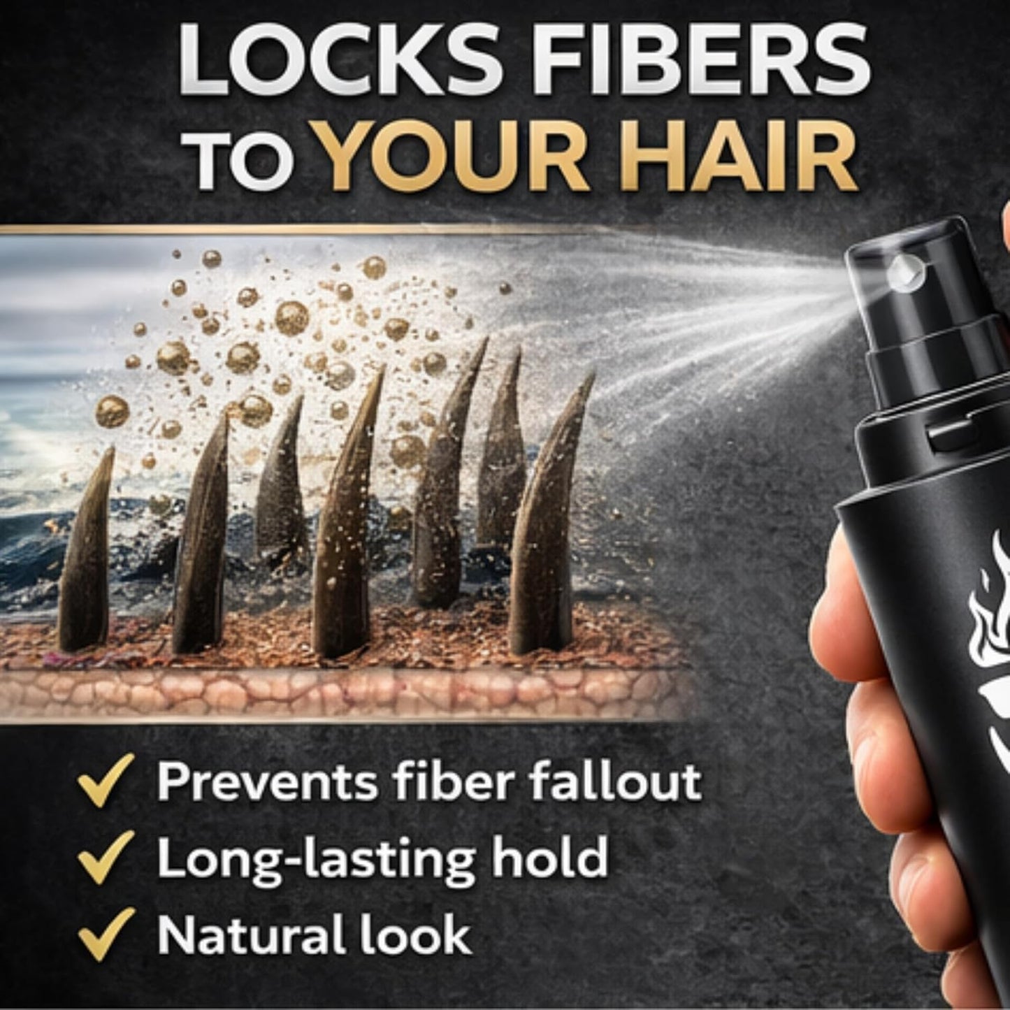 THE MAN KIT Hair Fiber Locking Spray - Sea Salt & Keratin Infused for Long-Lasting Hold