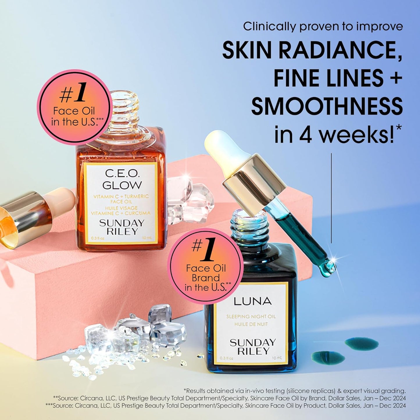 Sunday Riley Brighten & Plump Set - Day & Night Skincare Duo for Radiant Skin