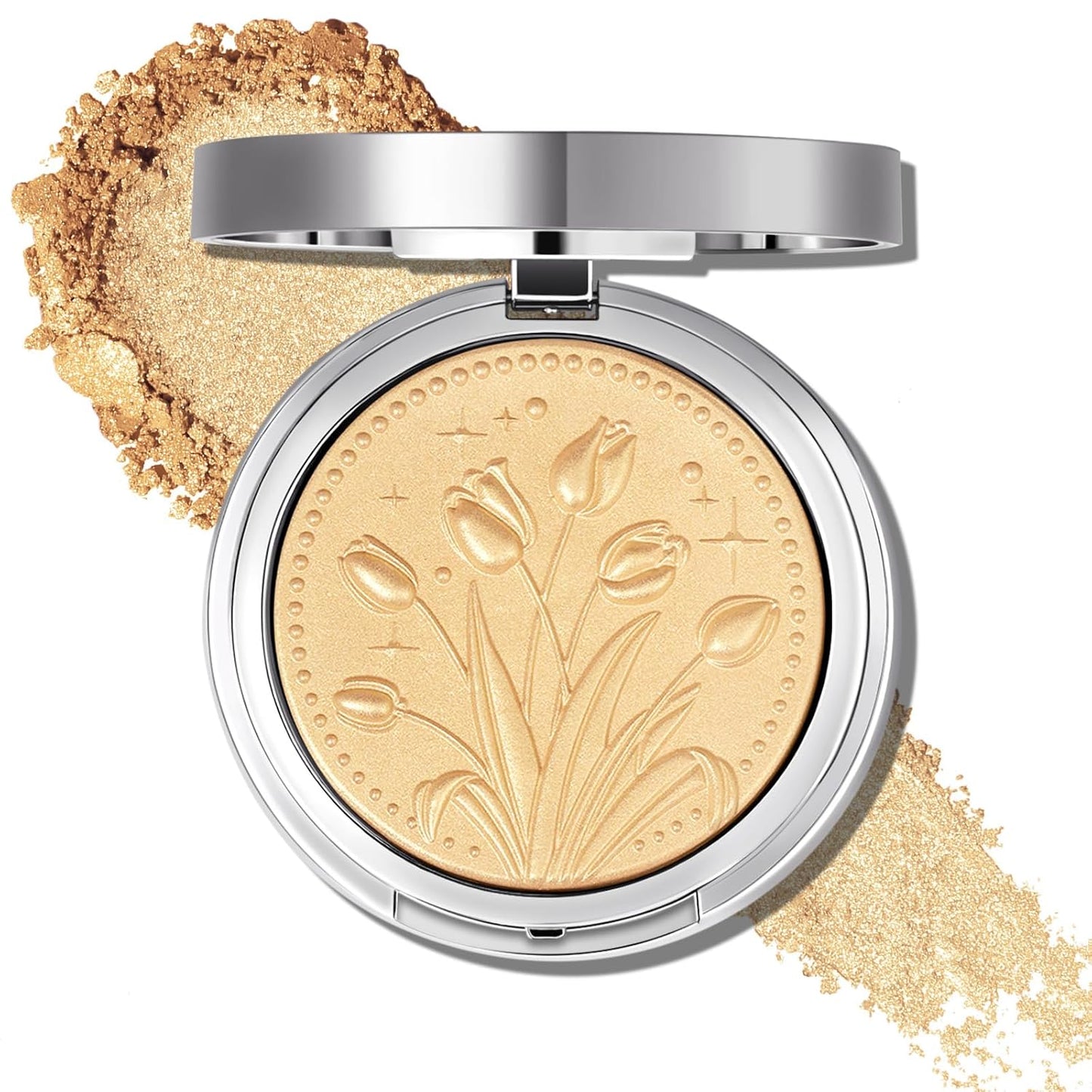 UCANBE Sparkle Bomb Highlighter - Weightless Illuminator Palette for Face & Body, Luxurious Golden Shade