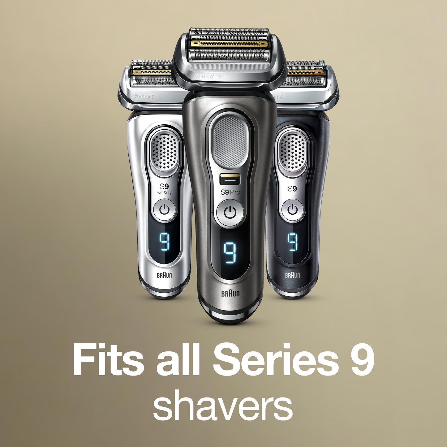 Braun Electric Shaver Head Replacement Part 94M, Compatible with Series 9 Pro and Series 9 Electric Razors for Men, Silver