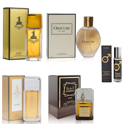 1 Billion Men's Cologne Gift Set - 4 Long-Lasting Fragrances with 10ml Pheromone Cologne