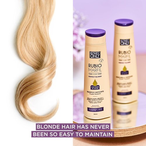 Rubio Marfil Purple Toning Mask - Eliminates Brassiness & Neutralizes Yellow Tones | 11.8 Fl Oz