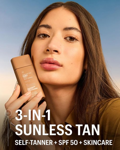 Allies of Skin Daily SPF 50 Self Tanner for Face - Buildable Natural Tan with Sunscreen & Vitamin C (1.7 Fl oz)