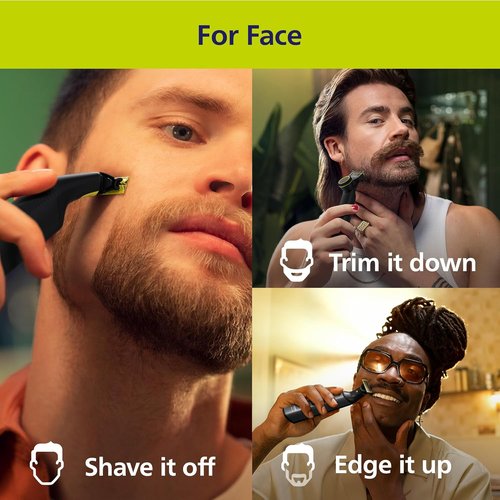 Philips Norelco OneBlade 360 Pro - Hybrid Electric Beard Trimmer & Body Groomer | 360 Blade Technology, Model QP6552/90