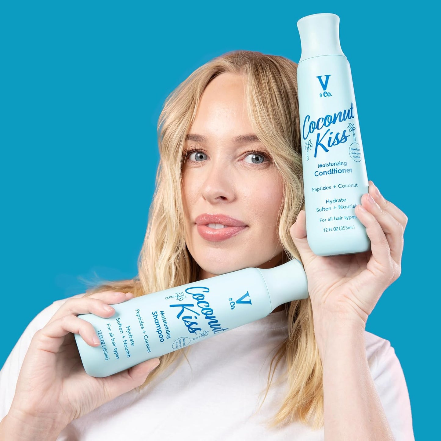V&Co. Moisturizing Conditioner - Sulfate-Free, Color Safe Formula with Peptide Technology | 12 Oz.