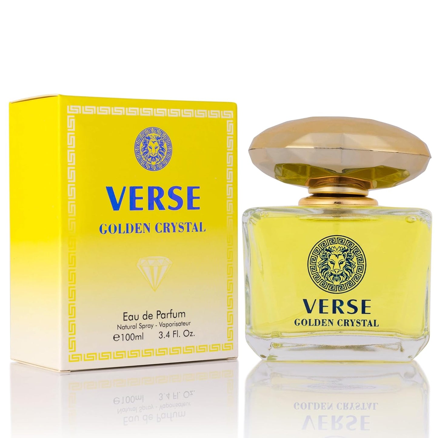 Verse Golden Crystal Eau de Parfum for Women - Floral Fruity Fragrance | 3.4 fl Oz Elegant Bottle