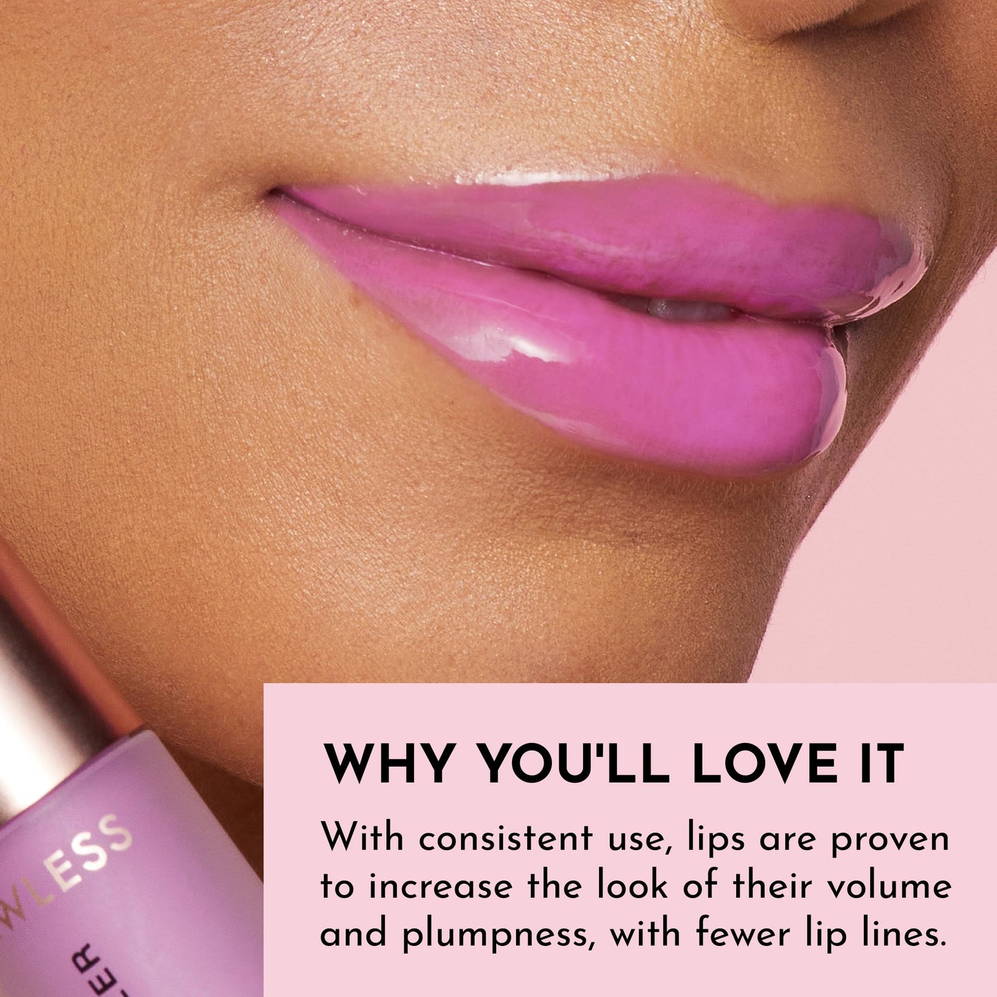 Lawless Women's Forget The Filler Lip Plumper Line Gloss, Violet Bloom, Purple, 0.11 Fl Oz (Pack of 1)