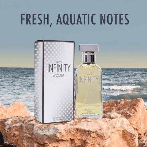NovoGlow Infinity Eau De Parfum Spray for Women - 3.4 Oz Citrus Floral & Musk Fragrance | All-Day Freshness & Perfect Gift