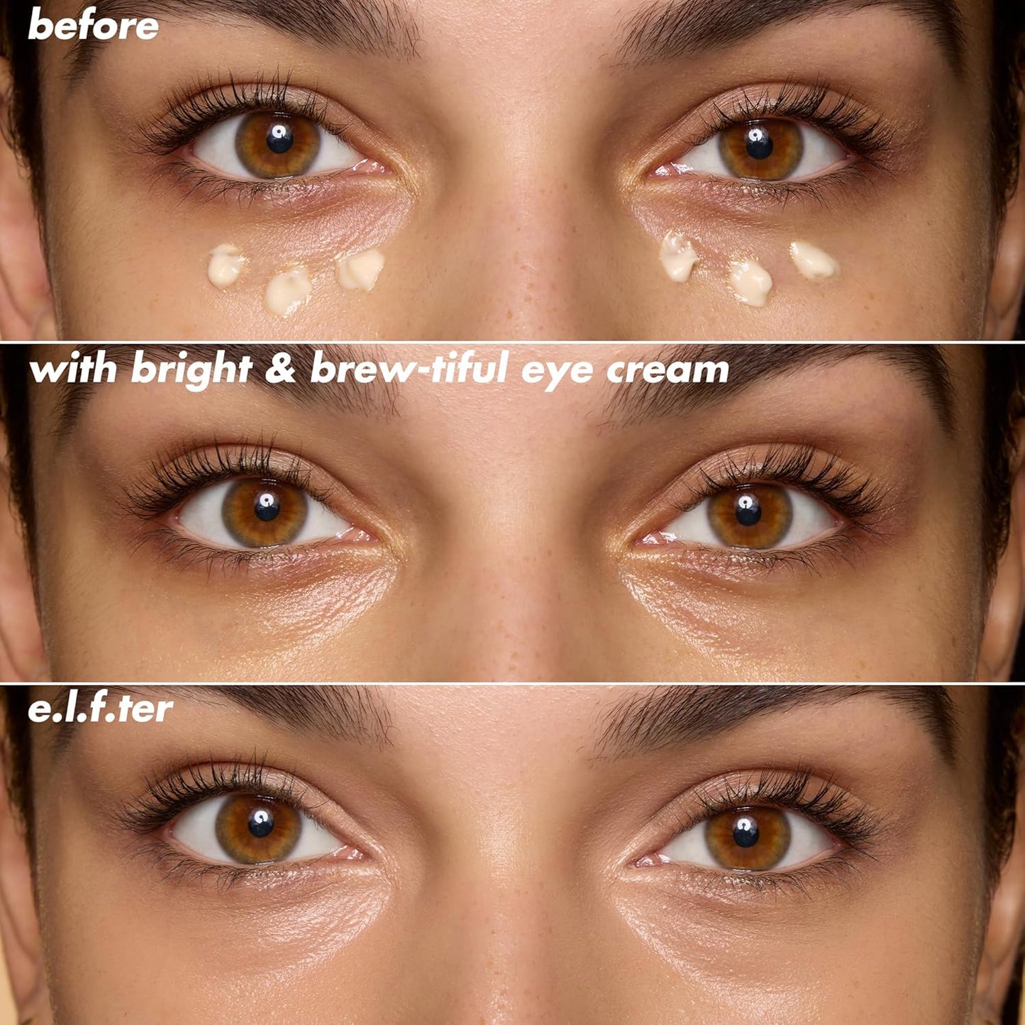 e.l.f. SKIN Bright + Brew-tiful Eye Cream Mini - Brightens Undereye Dark Circles & Reduces Puffiness, Vegan