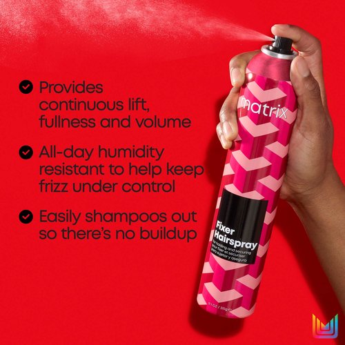 Matrix Styling Fixer Hairspray - Adds Flake-Free Lift, Fullness and Volume, Controls Frizz, Dry Finish With Flexible Hold, For All Hair Types, Vegan, 11.1 Oz