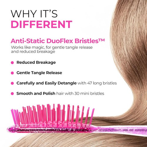 FHI Heat UNbrush Mini Detangler Brush - Pain-Free Brushing for All Hair Types | Durable Anti-Static Bristles, Lightweight Design