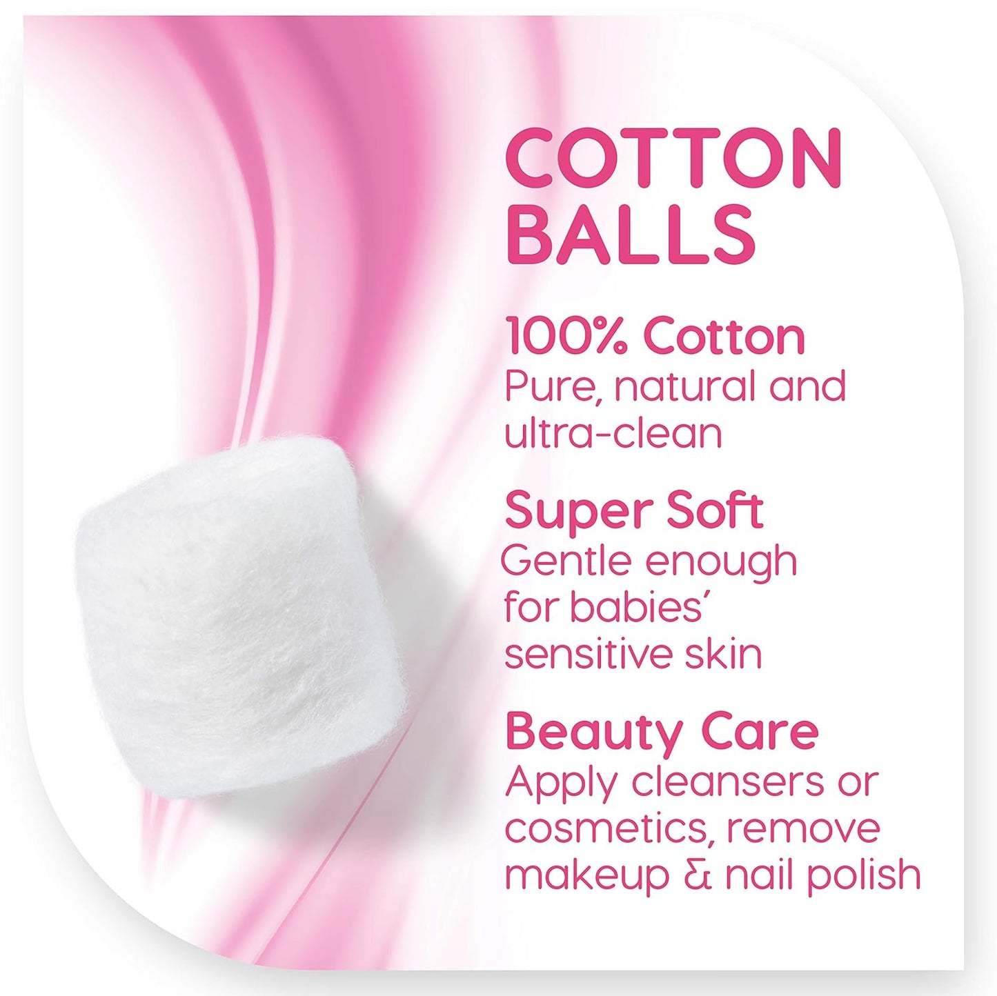 Simply Soft Cotton Balls - 100% Pure Premium Cotton | Large 600 Count for Face & Nail Care