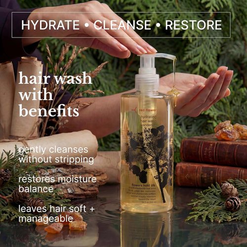 Red Flower Wanderlust Hydrating Shampoo - Sulfate-Free Moisture Boost with Coconut Glycerin & Pro-Vitamin B5, 10 oz