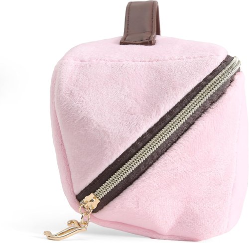 Juicy Couture Makeup Bag - Pink & Brown Velour Organizer with Rhinestone Handle | Travel Essentials