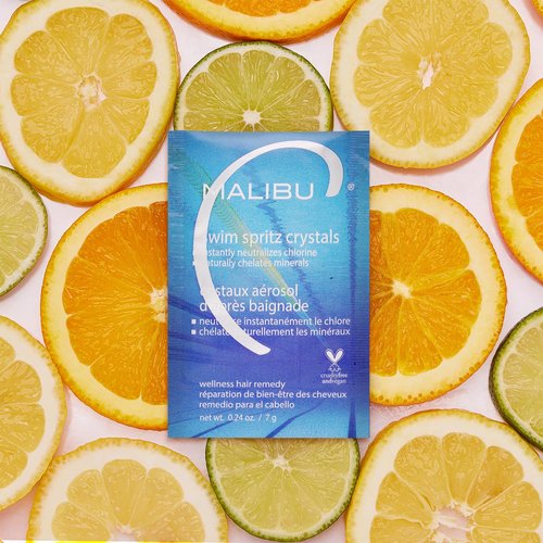 Malibu C Swim Spritz Crystals - Vitamin C Chlorine Neutralizer for Hair & Skin | 1 Packet