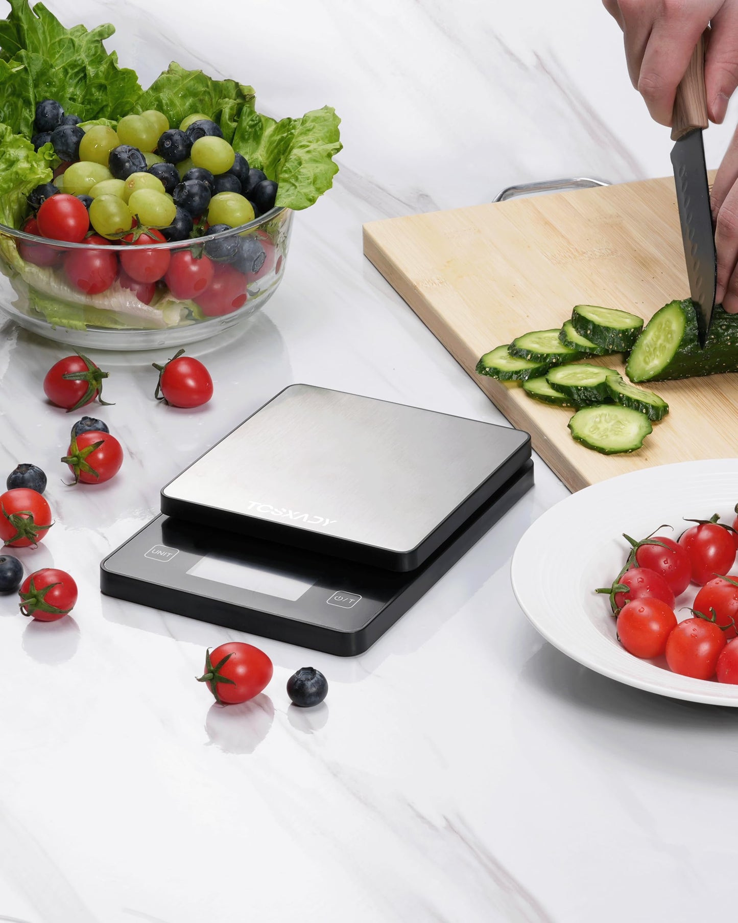 Food Scale, 11lb Digital Kitchen Scale with 6 Units LCD Display and Tare Function,Compact Design for Baking,Healthy Cooking,Meal Prep, 304 Stainless Steel