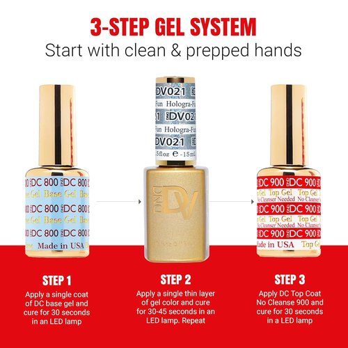DND Gel | Mirrorball Collection Gel Polish Set - UV/LED & Air Dry Chip-Free Duo, 0.5 Fl Oz Each
