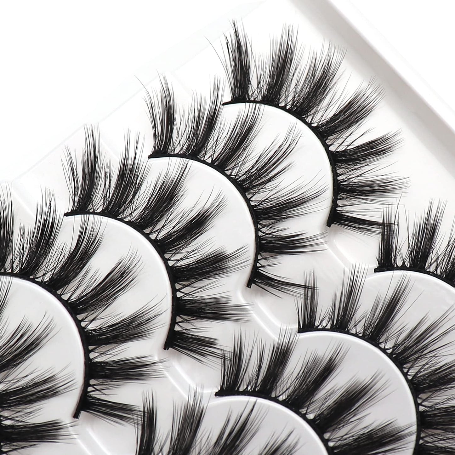 Losha Eyelashes Natural Look Faux Mink Lashes Pack Handmade Fluffy False Eyelashes 14 Pairs Eye Lashes (F45)