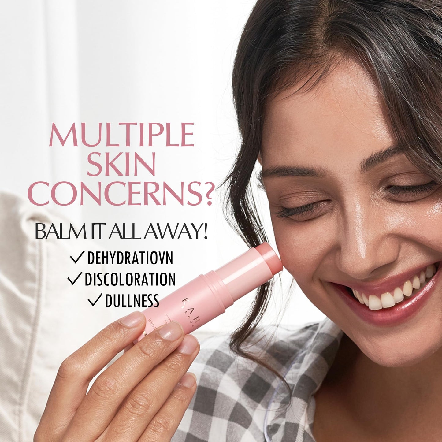 KAHI Wrinkle Bounce Multi Balm Stick | PDRN Collagen Wrinkle Stick | All-in-One Hydrating Lip Balm Eye Cream Neck Cream Make Up Base & Face Mist Moisture Balm | Daily Face Moisturizer