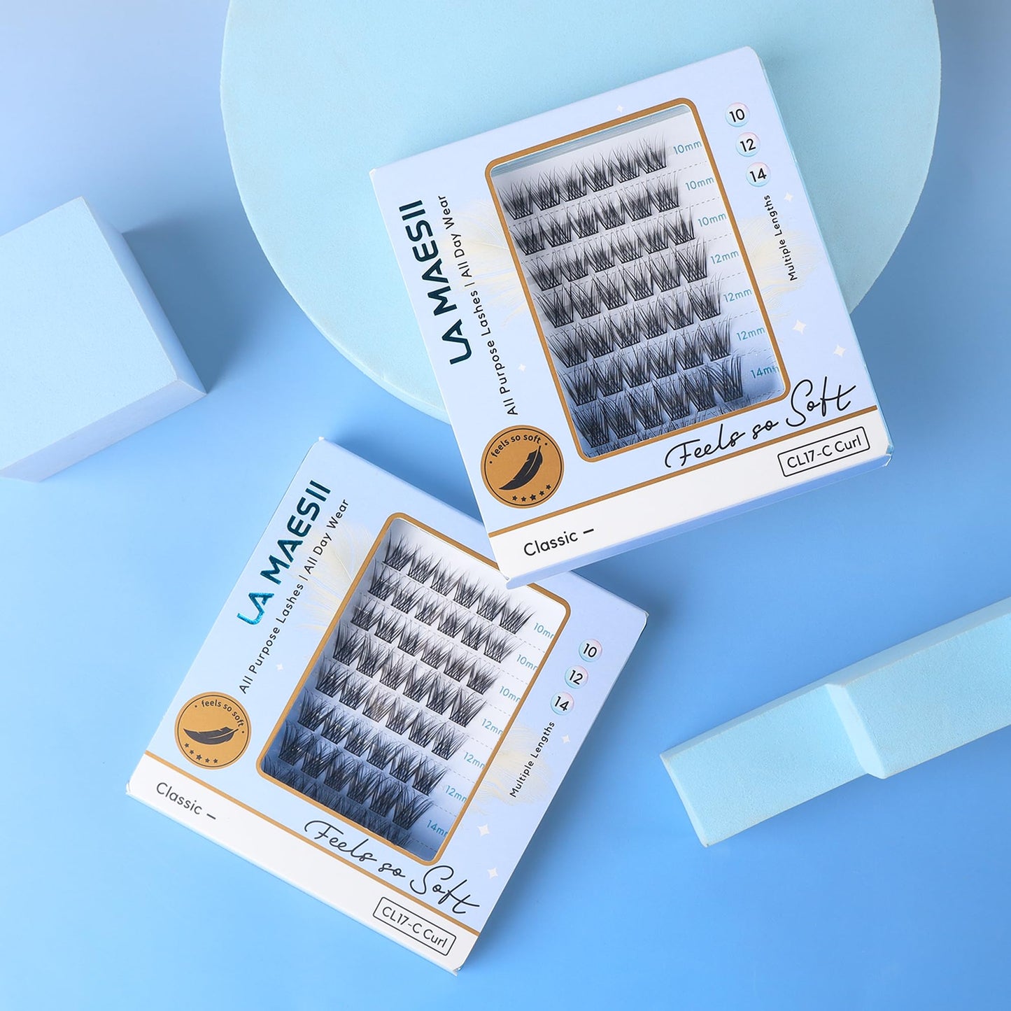 LA MAESII Lash Clusters, Individual Lashes Wispy & Natural Clusters Lashes, 48 Clusters Eyelash Extensions, D Curl Eyelash Clusters, Super Soft Thin Band Reusable False Eyelashes 10-14mm (Wispy-D)