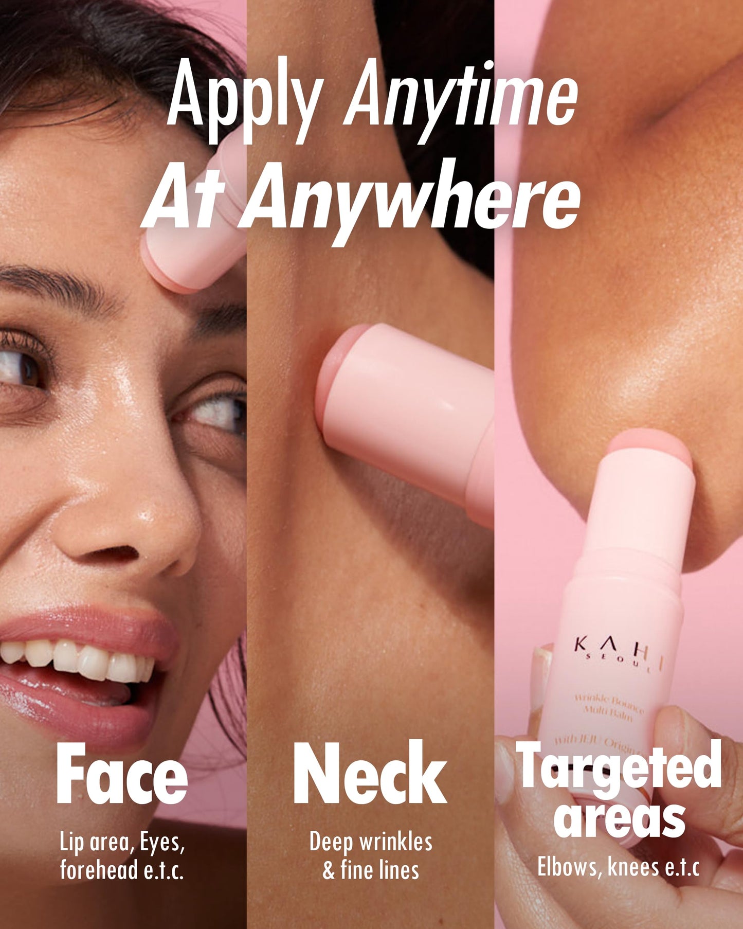 KAHI Wrinkle Bounce Multi Balm Stick | PDRN Collagen Wrinkle Stick | All-in-One Hydrating Lip Balm Eye Cream Neck Cream Make Up Base & Face Mist Moisture Balm | Daily Face Moisturizer