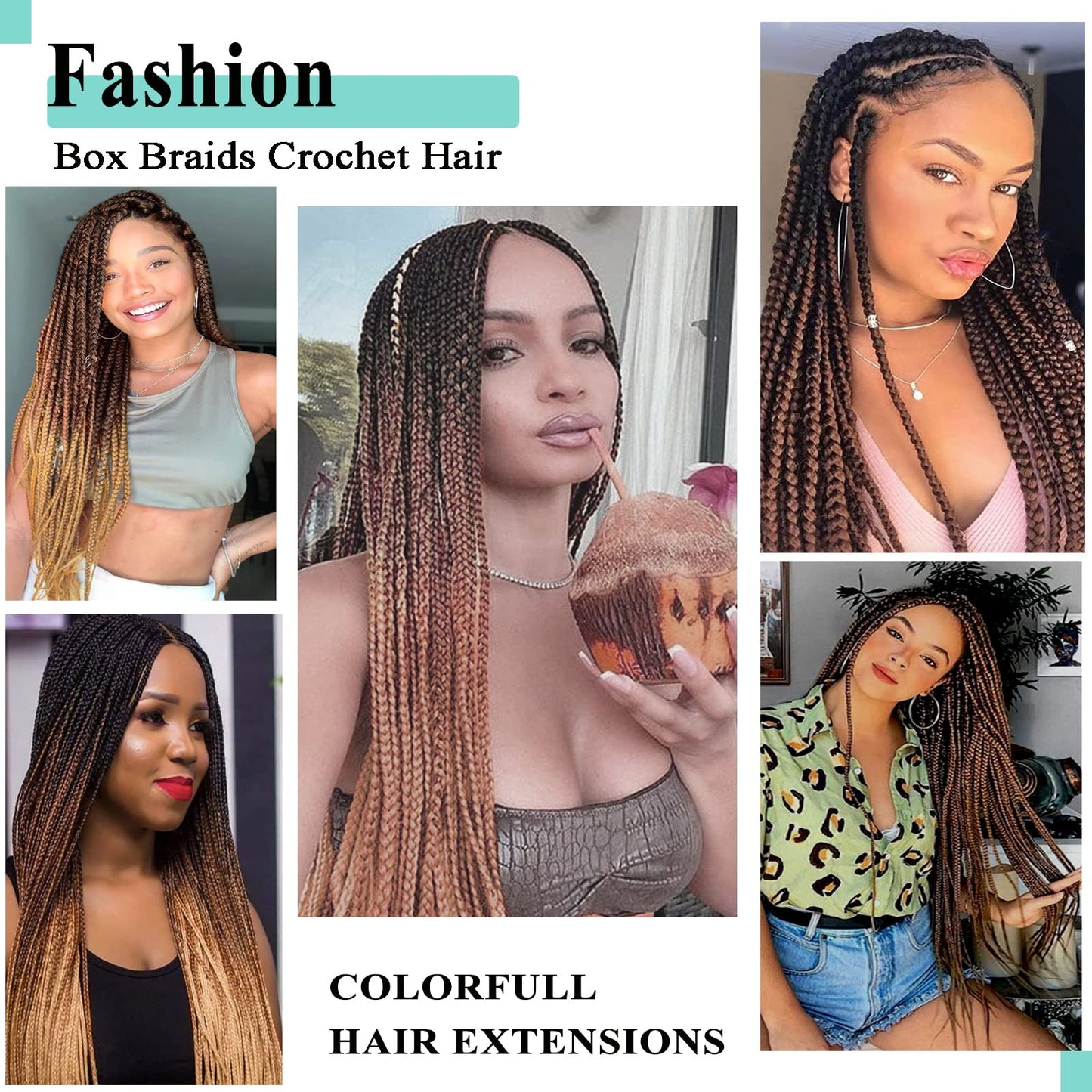 Crochet Box Braids 18 Inch 1 Pack T30 Goddess Box Braids Crochet Hair Prelooped Crochet Hair 3x Box Braided Crochet Hair Synthetic Braiding Hair Crochet Braids Hair for Black Women