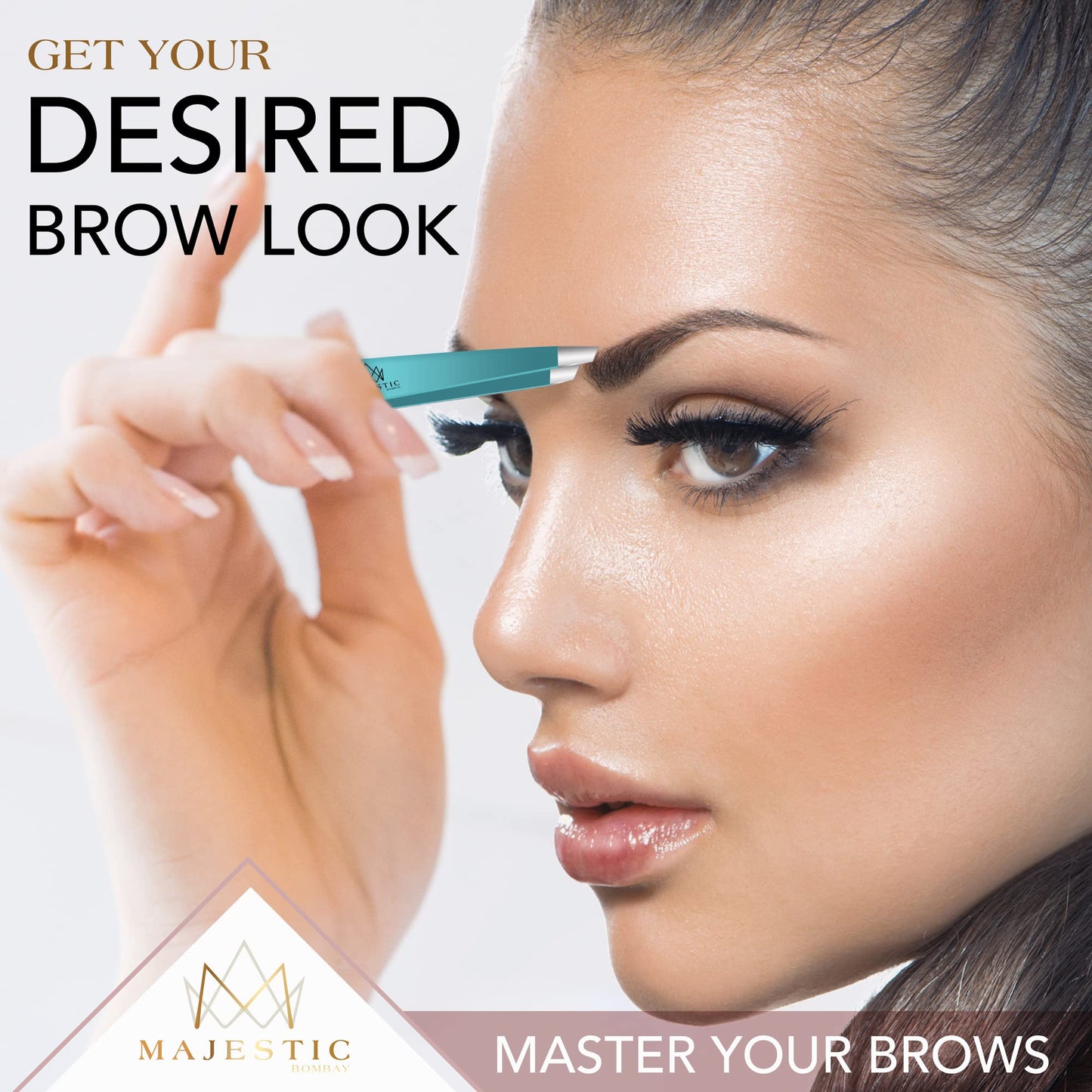 Majestic Bombay Fine Point + Slant Tweezers for Women and Men – Splinter Ticks, Facial, Brow and Ingrown Hair Removal–Sharp, Needle Nose, Surgical Tweezers Precision best tweezers for chin hair