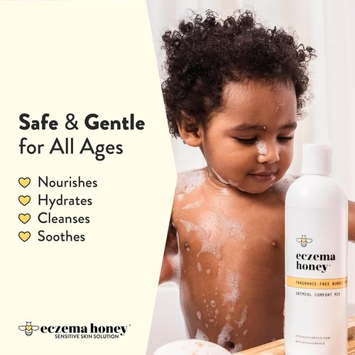 ECZEMA HONEY Oatmeal Comfort Bubble Bath - Fragrance-Free Moisturizing Soak for Sensitive Skin (12 Oz)
