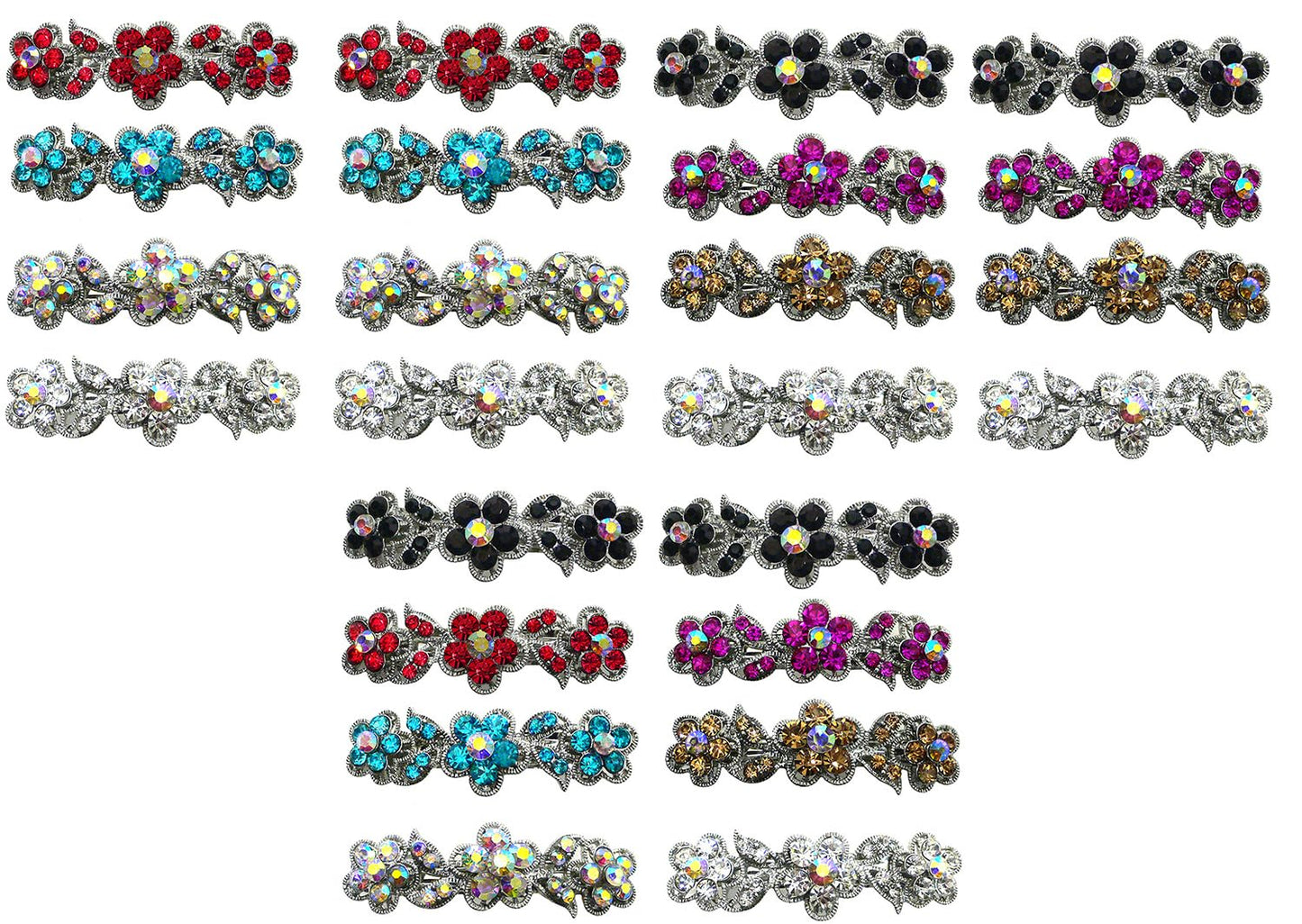 JCGY 3 Set of 8 (24 Count) Hair Barrettes Small French Clip Barrettes-1setEaOf1338-8/jet224/jet225