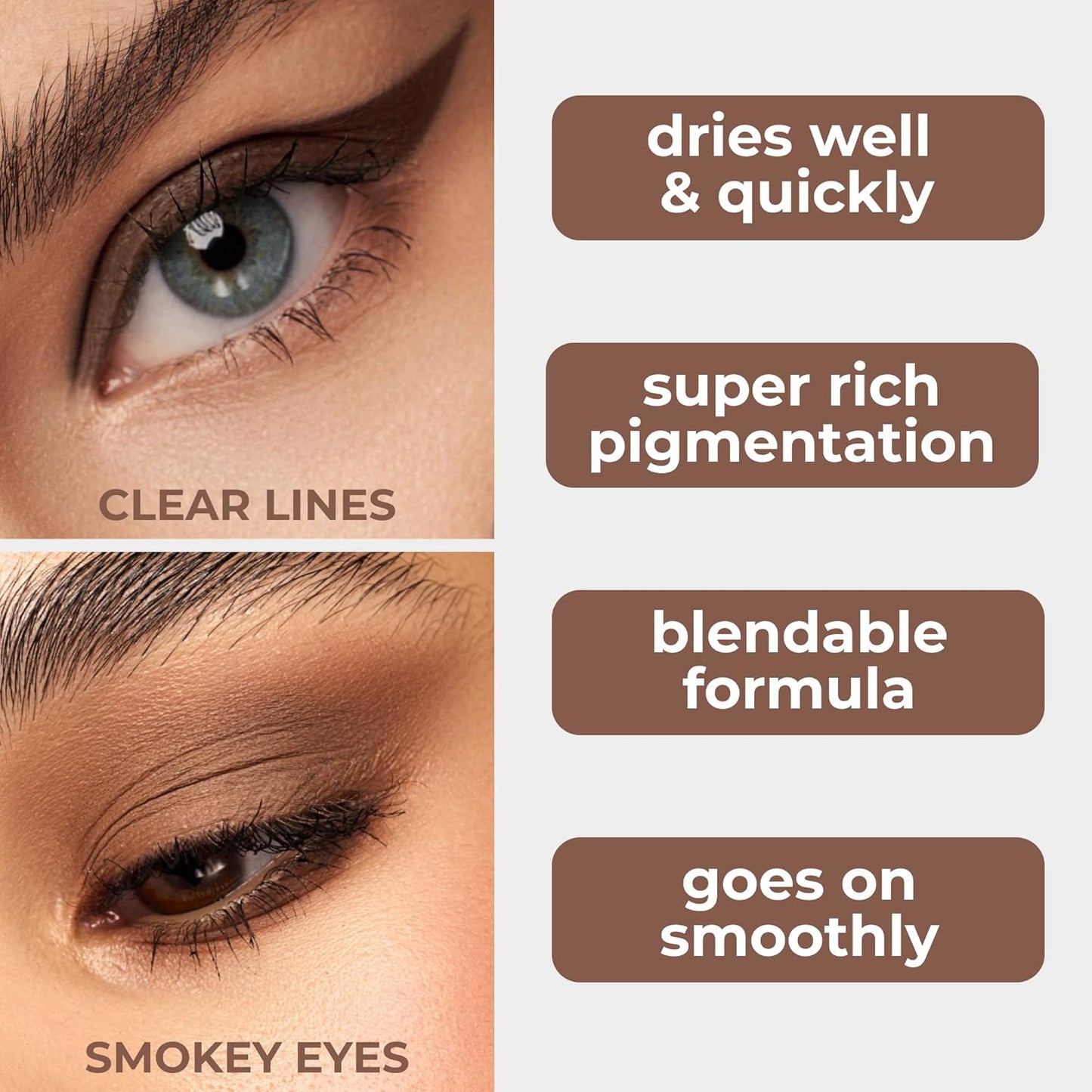 Lamel Matte Liquid Eyeshadow - Long-Lasting Waterproof Eye Tint - Hypoallergenic Brown Cream, 5.2ml
