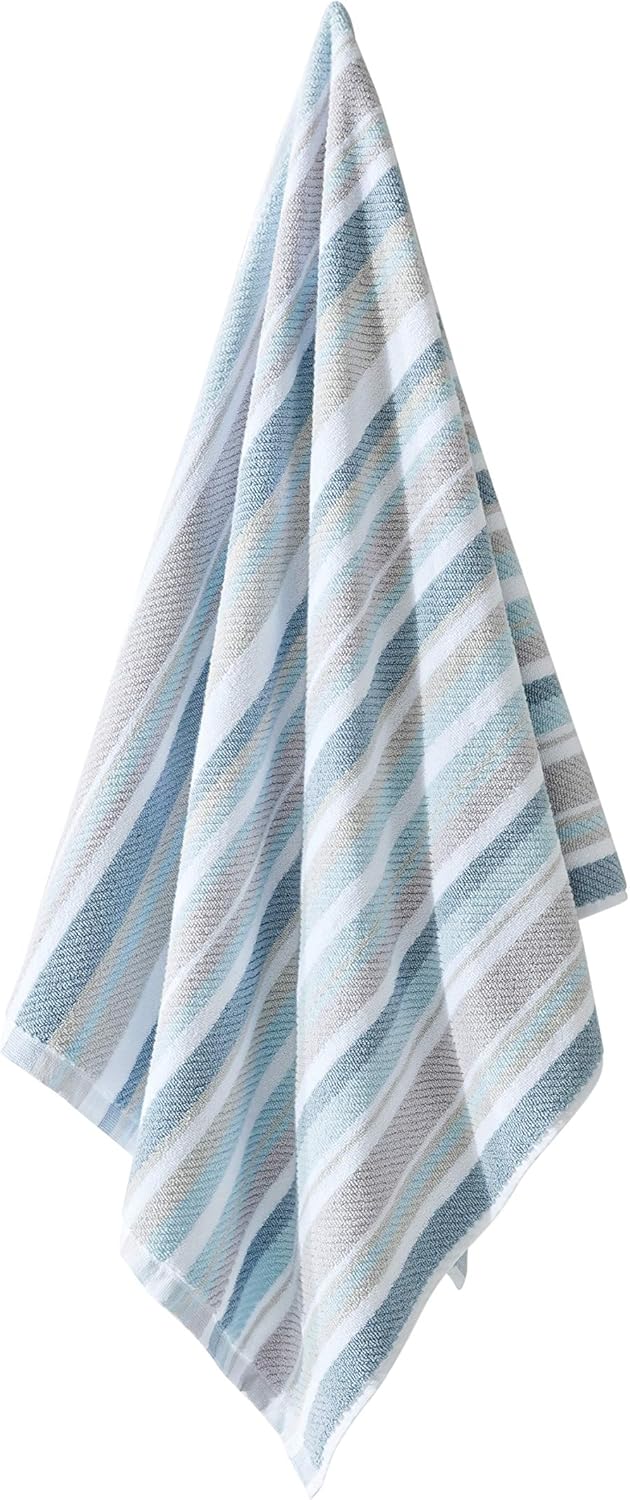 Tommy Bahama - 100% Cotton Bathroom Towel Set | Highly Absorbent & Fade-Resistant (Ocean Bay Blue, 3 Pieces)