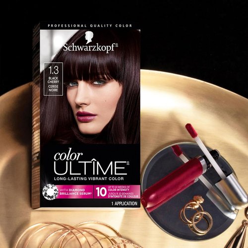 Schwarzkopf Color Ultime Hair Dye - Permanent Intense Black Cherry, Fade-Resistant, All Hair Textures