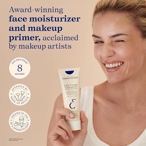 Embryolisse Lait-Crème Concentré - Multifunction Daily Face Moisturizer & Makeup Primer | All Skin Types, 75ml