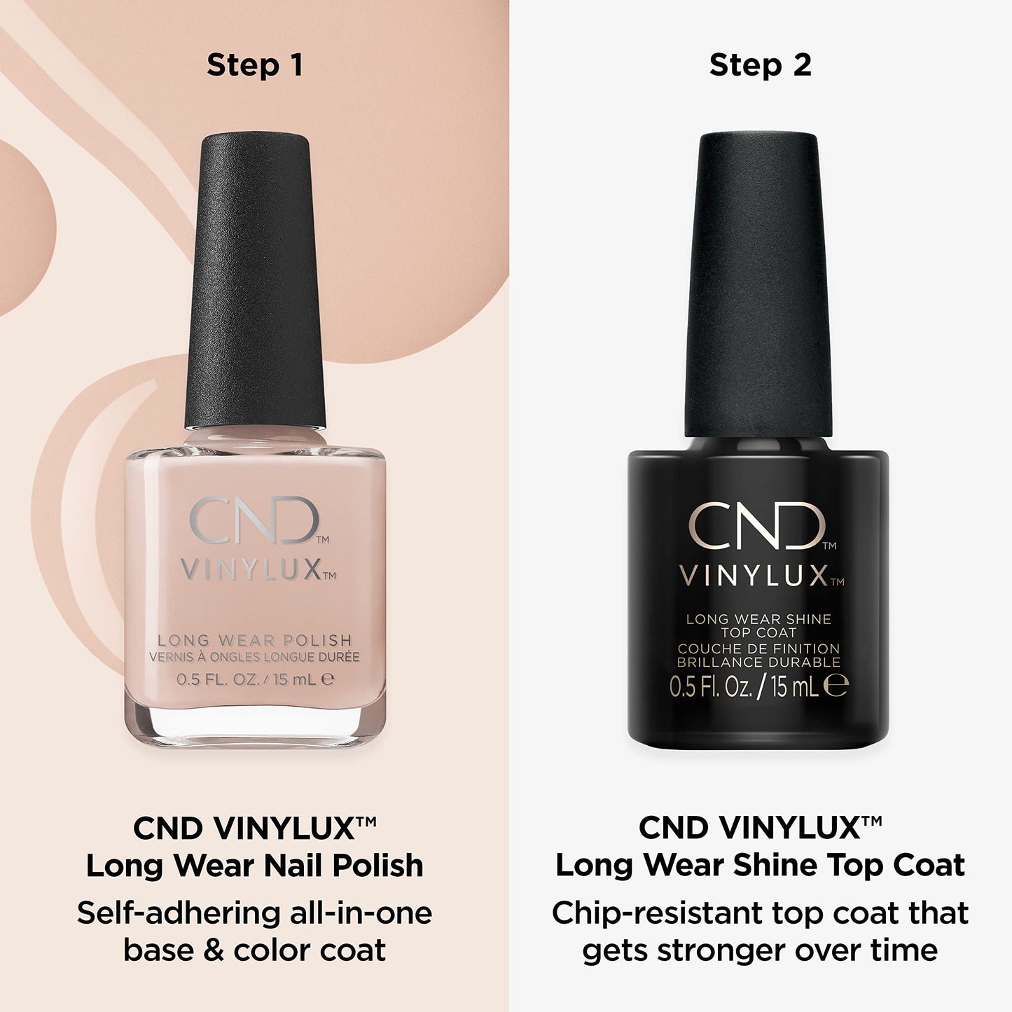CND Vinylux Long Wear Shine Top Coat, Quick Drying Formula, Easy to Remove, 0.5 Fl Oz