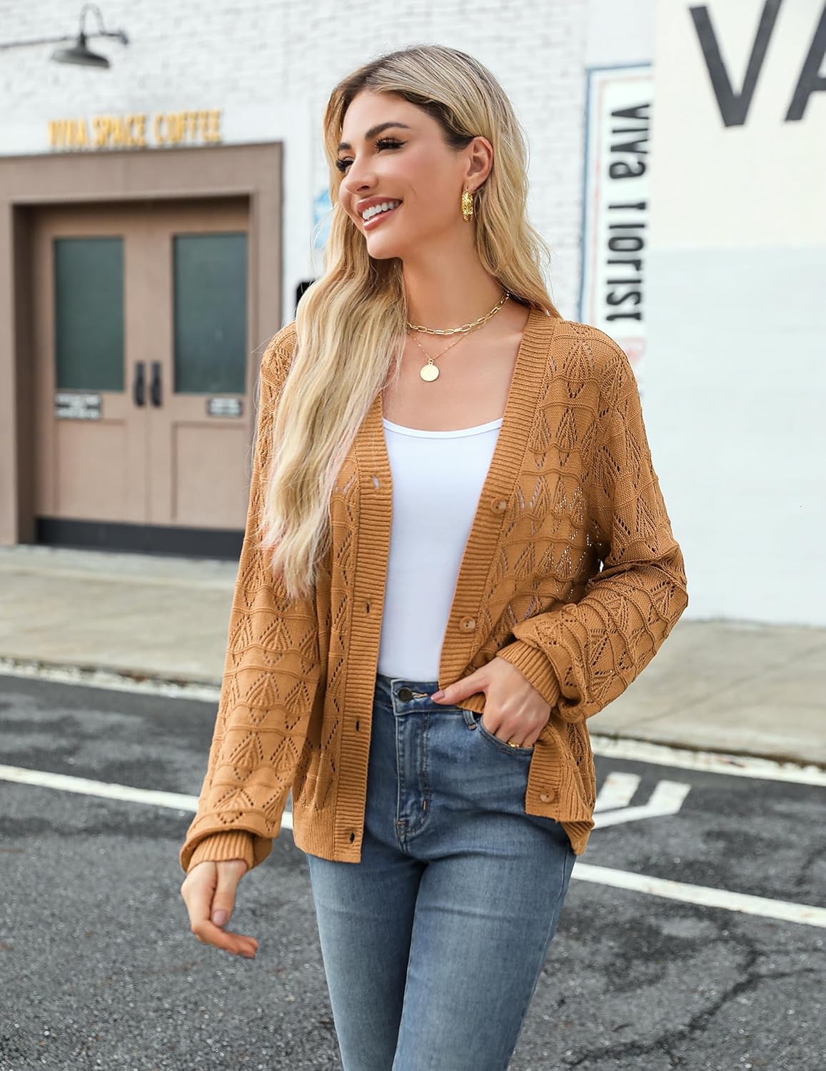 Zeagoo Women's Crochet Cardigan - Lightweight V-Neck Long Sleeve Bolero Sweater in 2024 Style