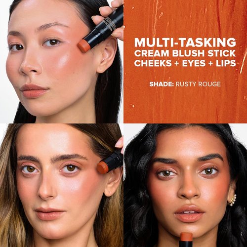 Nudestix Nudies Bloom All Over Dewy Color - 3-in-1 Cream Blush Stick for Cheeks, Eyes & Lips | Sheer Glossy Finish, Vegan & Long-Wear